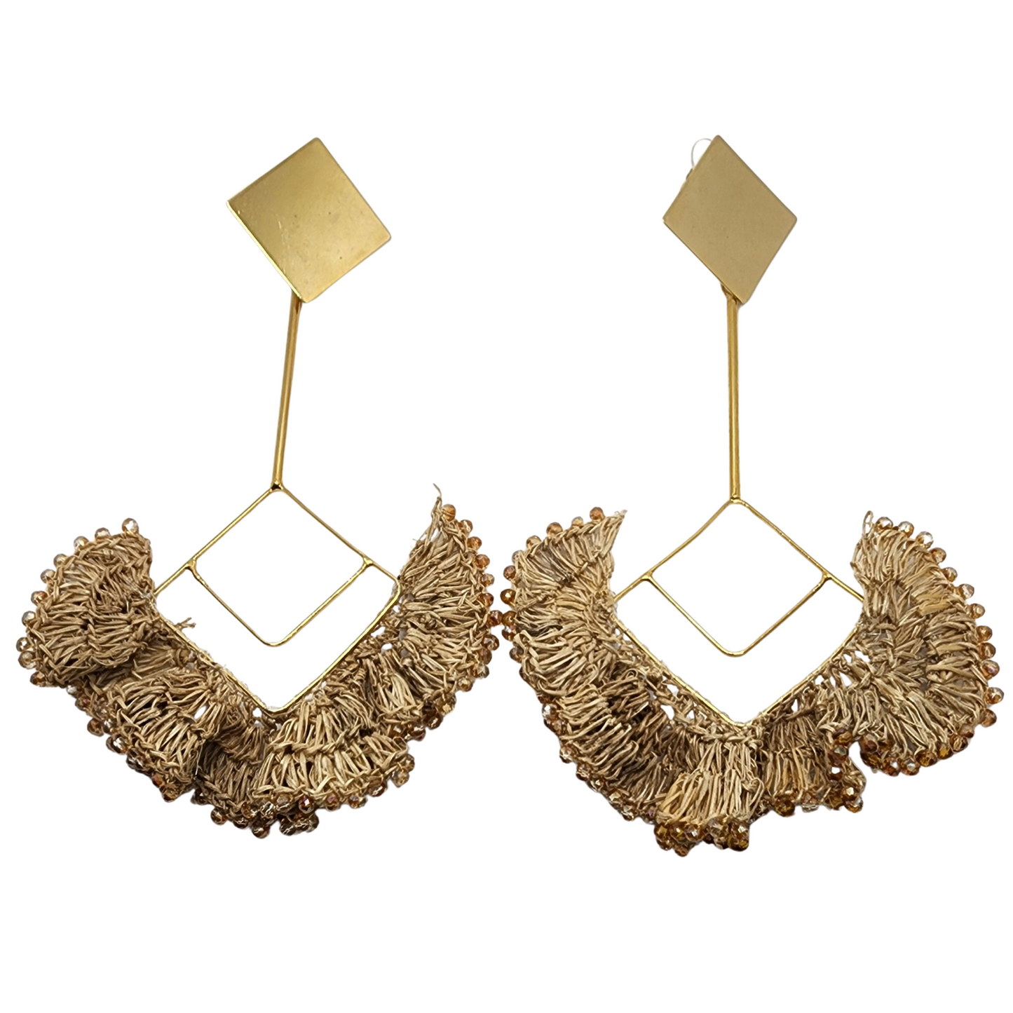 Beige Splendid Half Moon Earrings