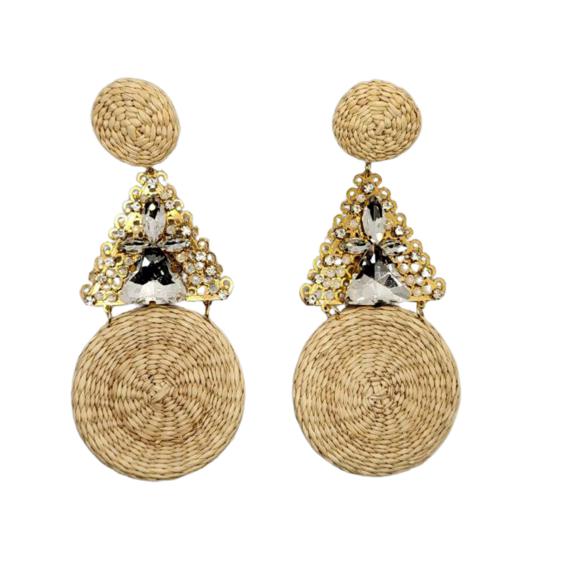 Golden Triad Circle Earrings