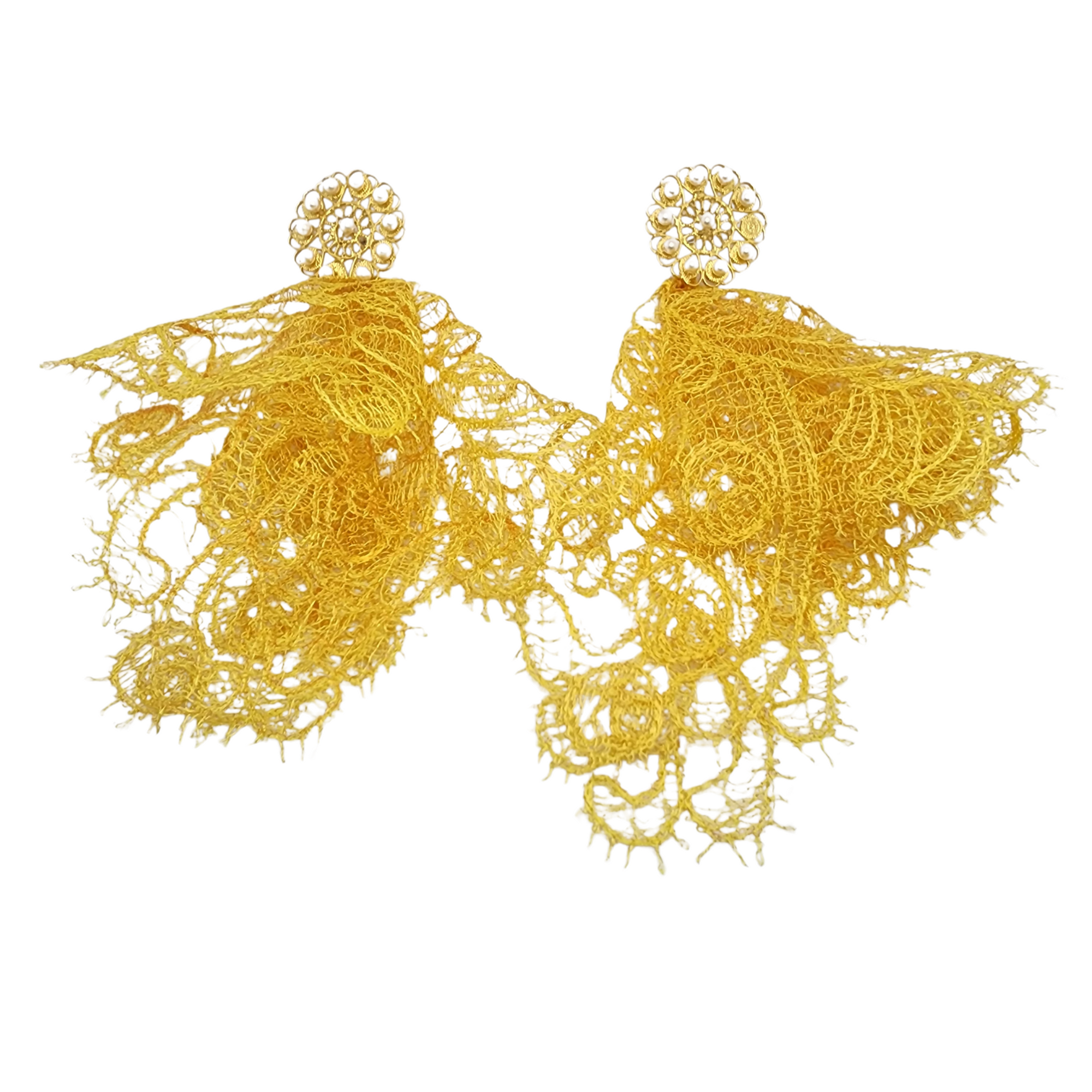 Magic Tulle Earrings Yellow
