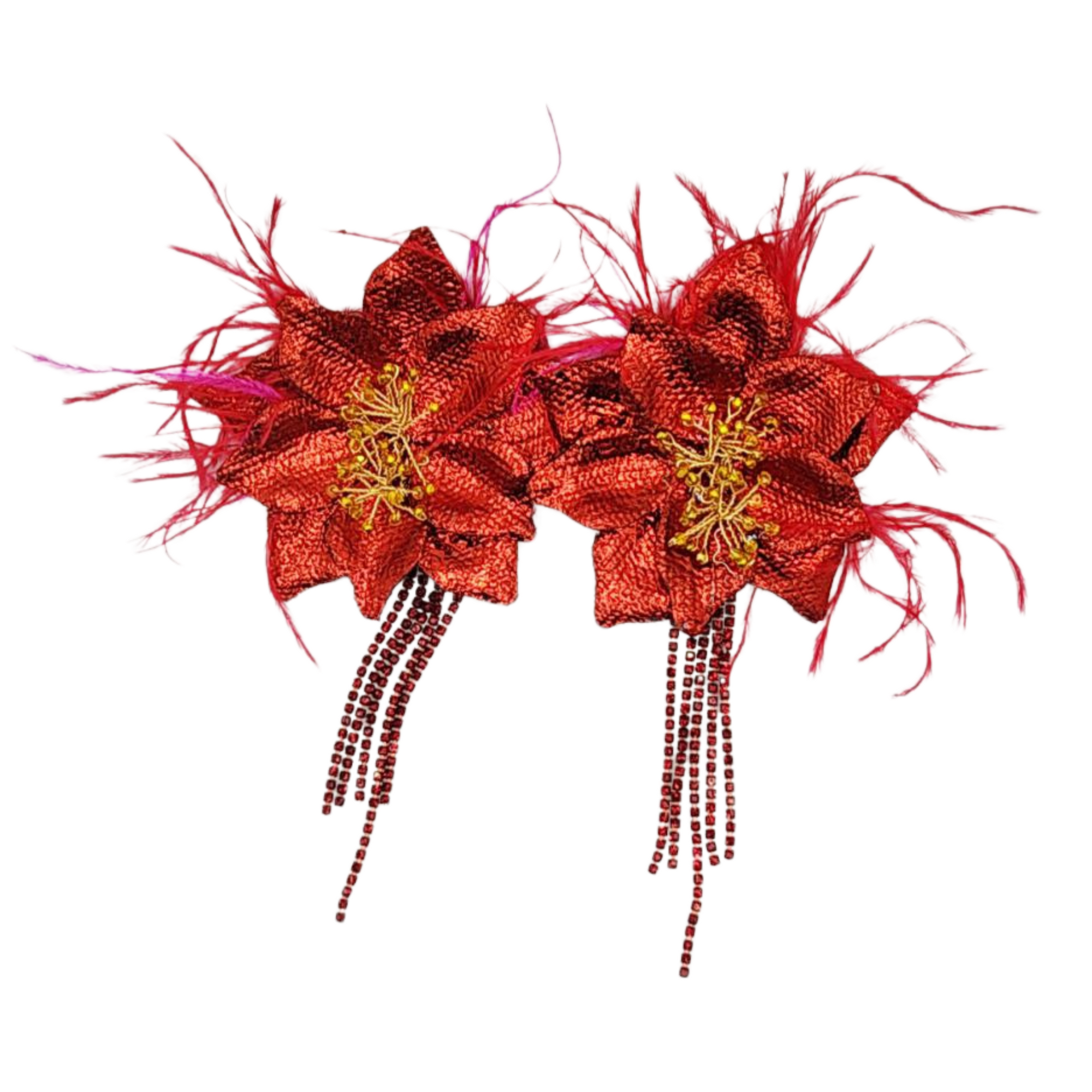 Scarlet Fire Bloom Earrings