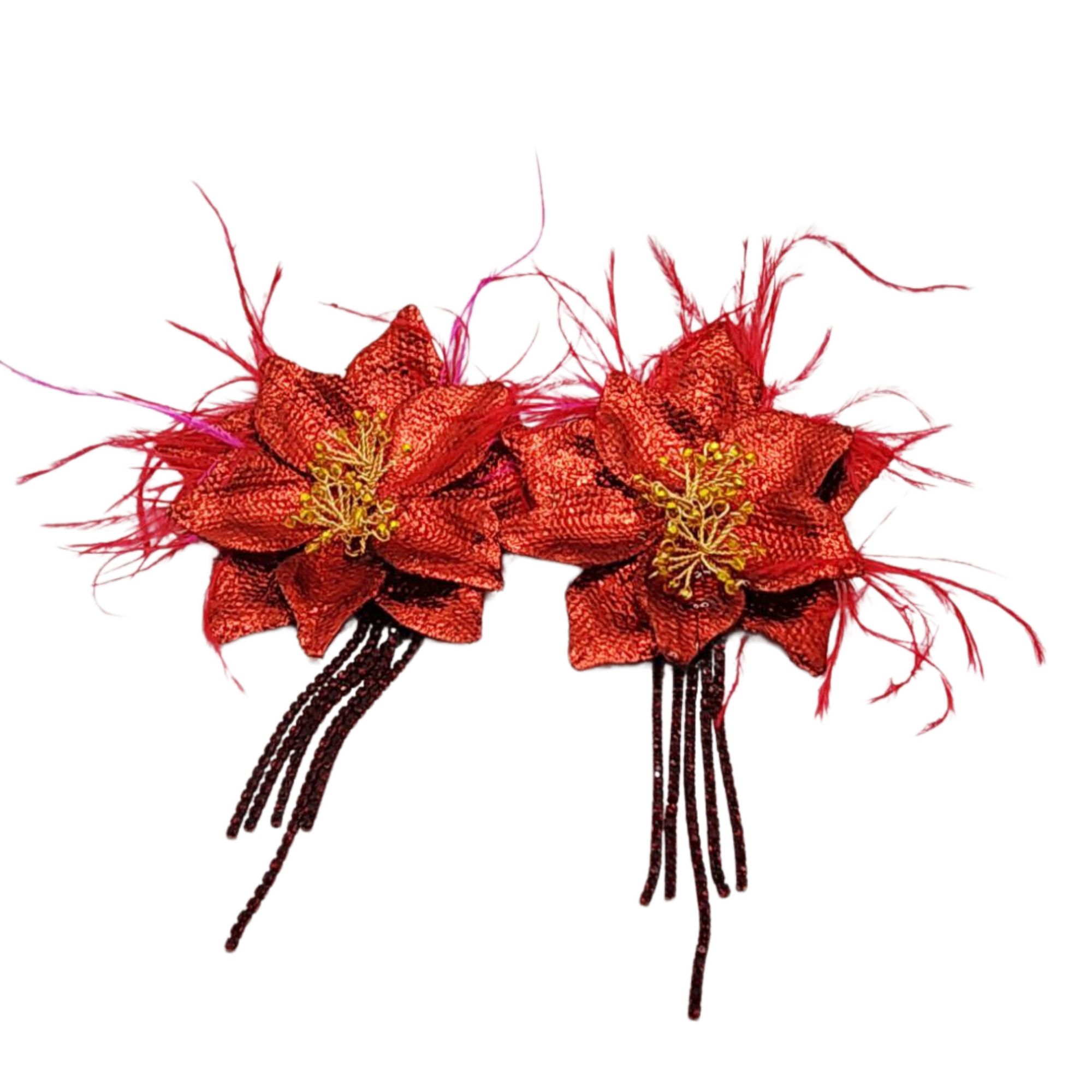 Scarlet Fire Bloom Earrings 2