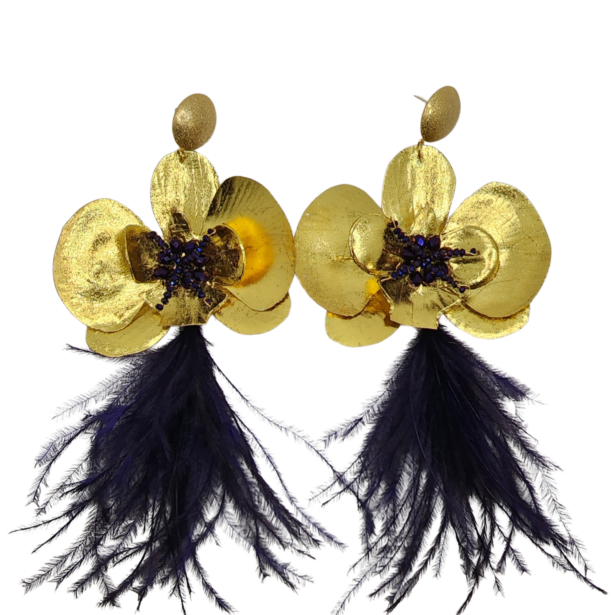 Golden Flower Purple Feather