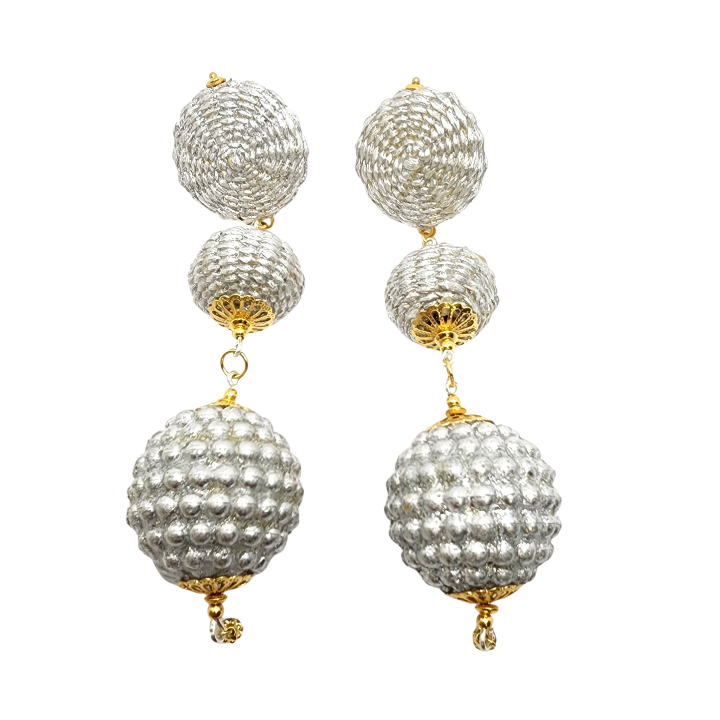 Silver & Gold Beads Earrings