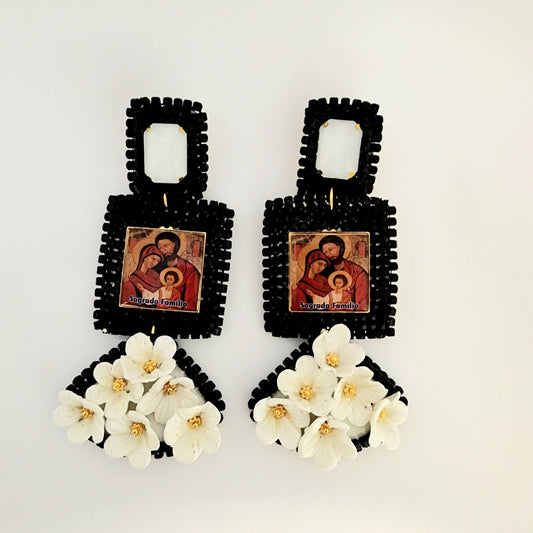 Black Sacred Family Earring