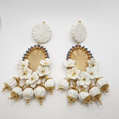 White Virgin Mary Earring