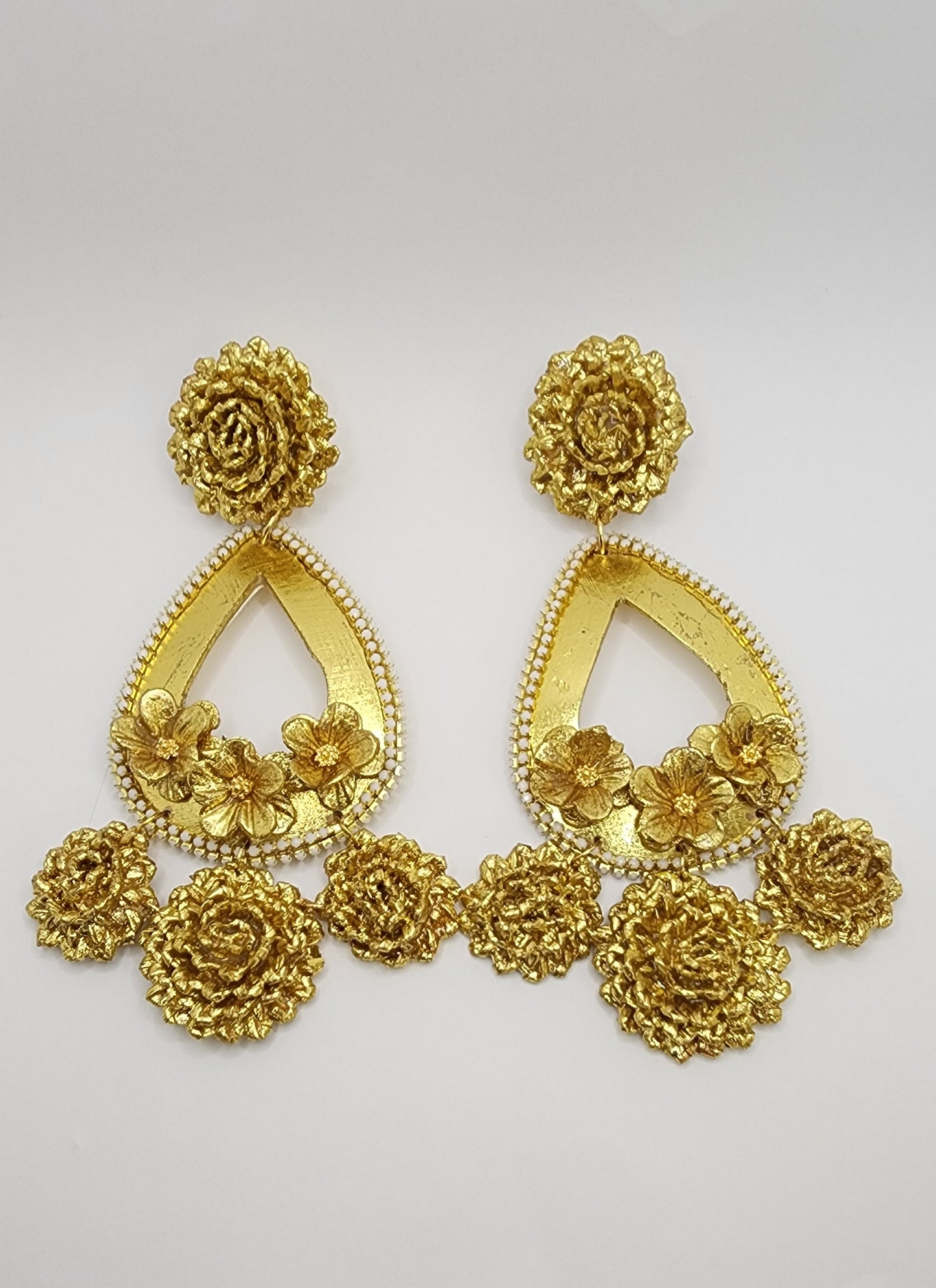 Golden Doble Flower Earring