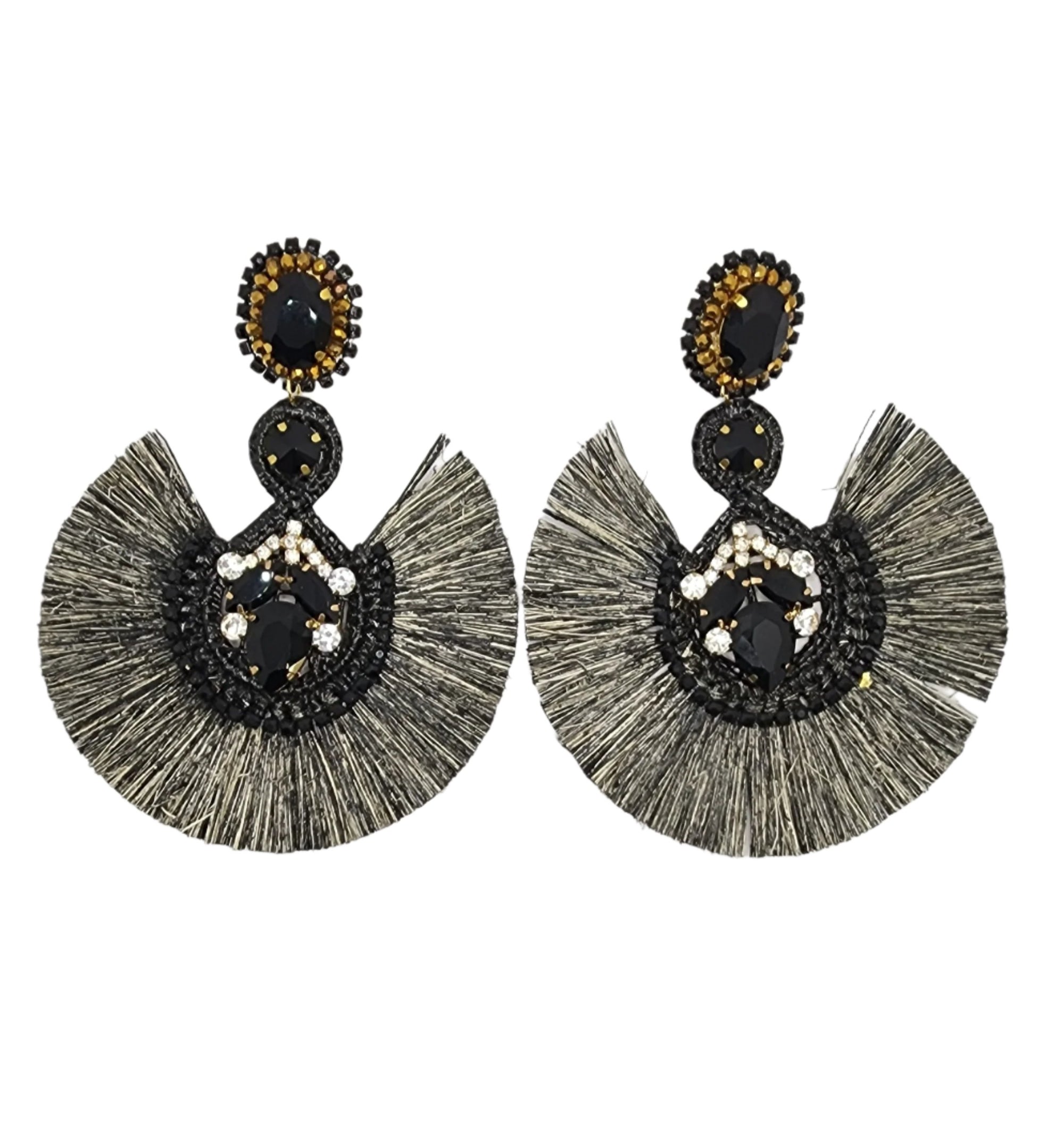 Black Half Moon Earrings