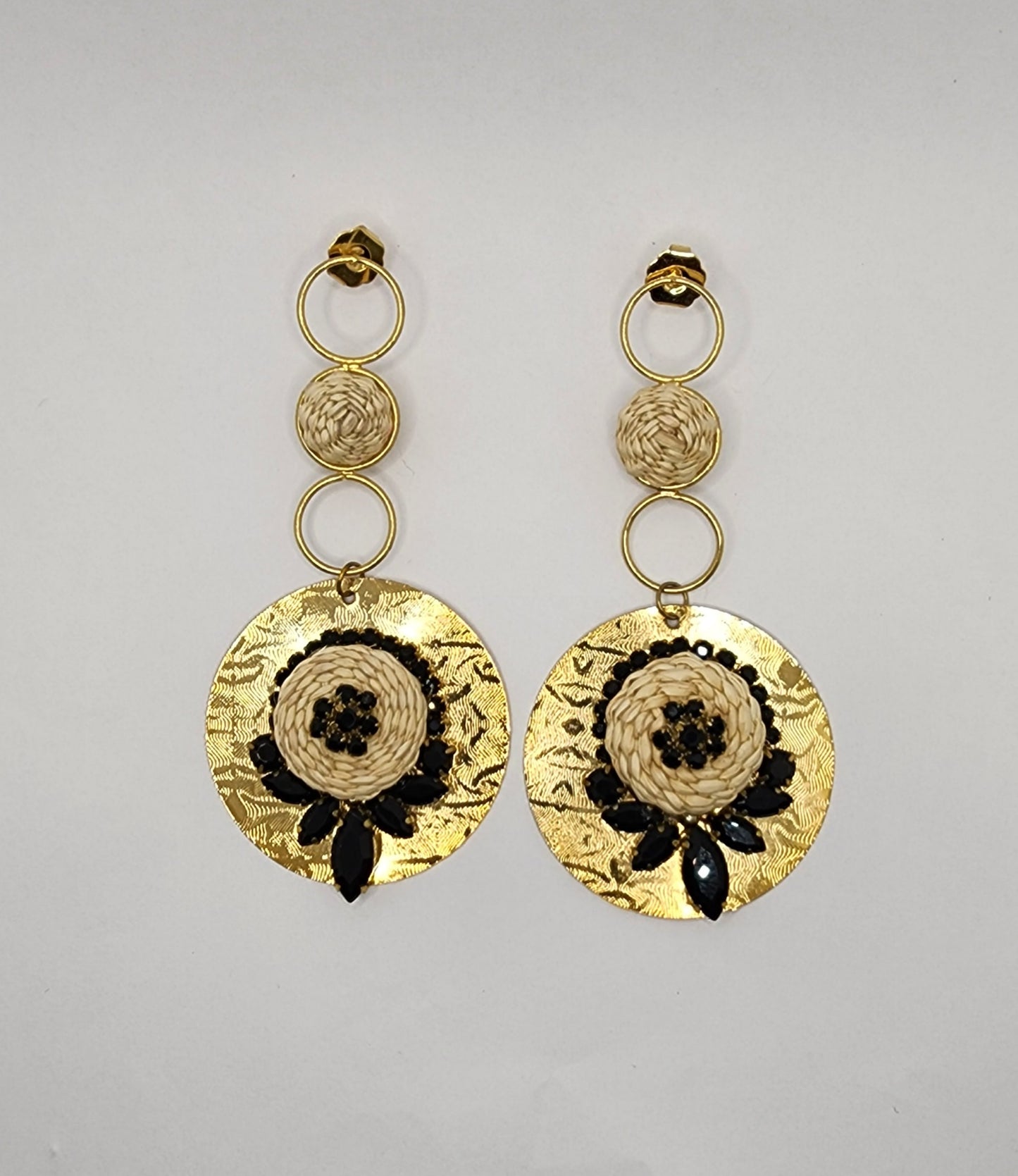 Gold Waterfall Circle Earring