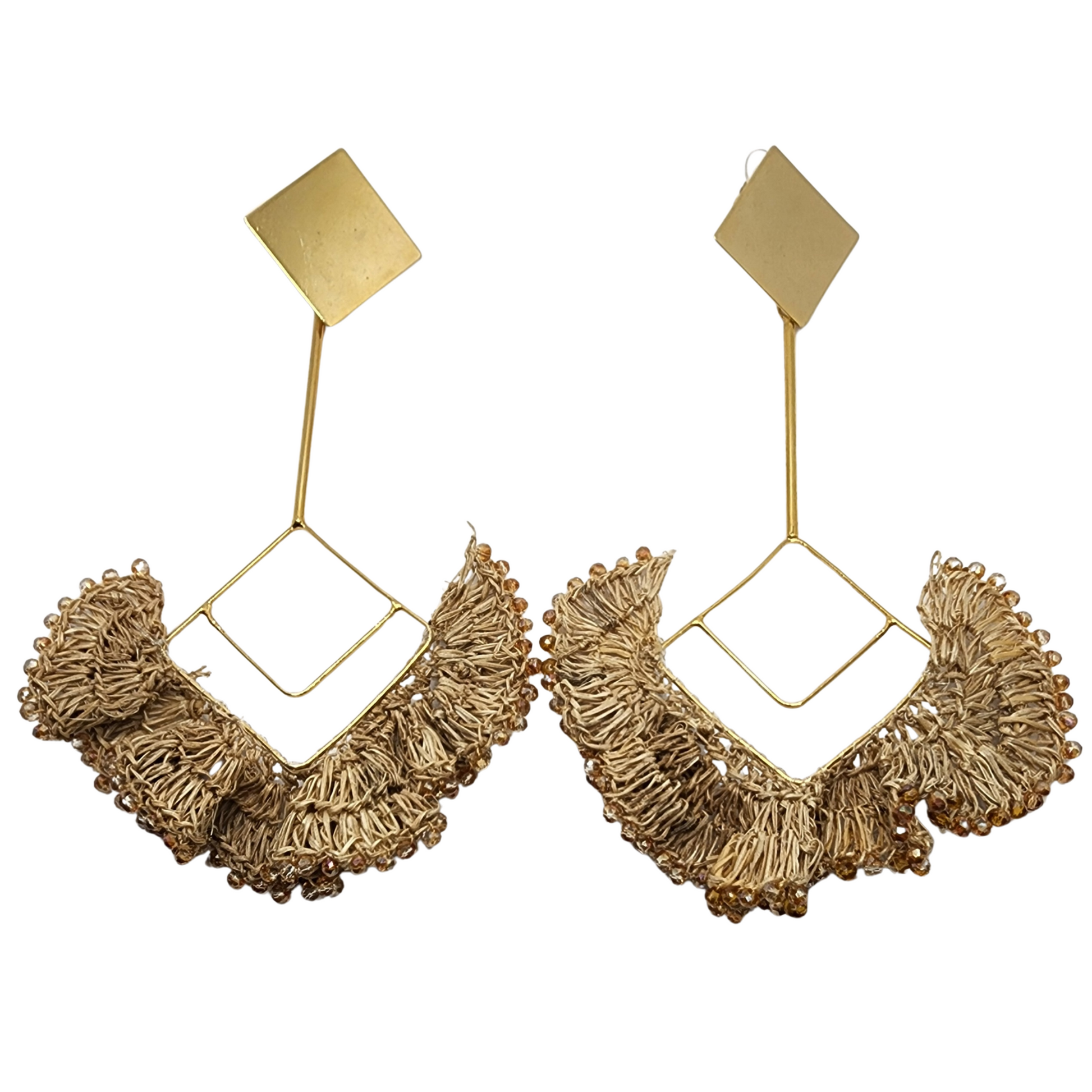 Beige Splendid Half Moon Earrings