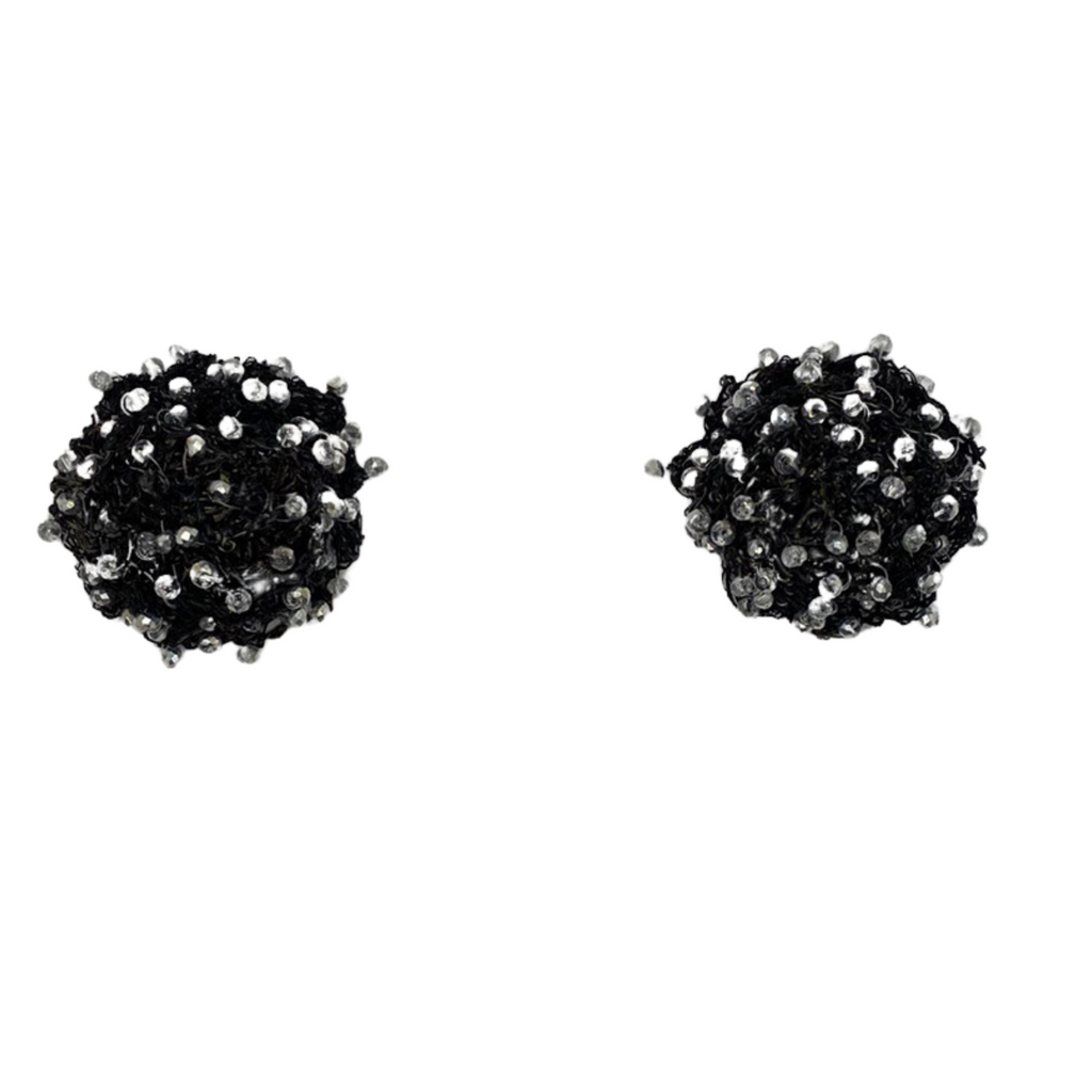 Black Flower Cluster Earrings