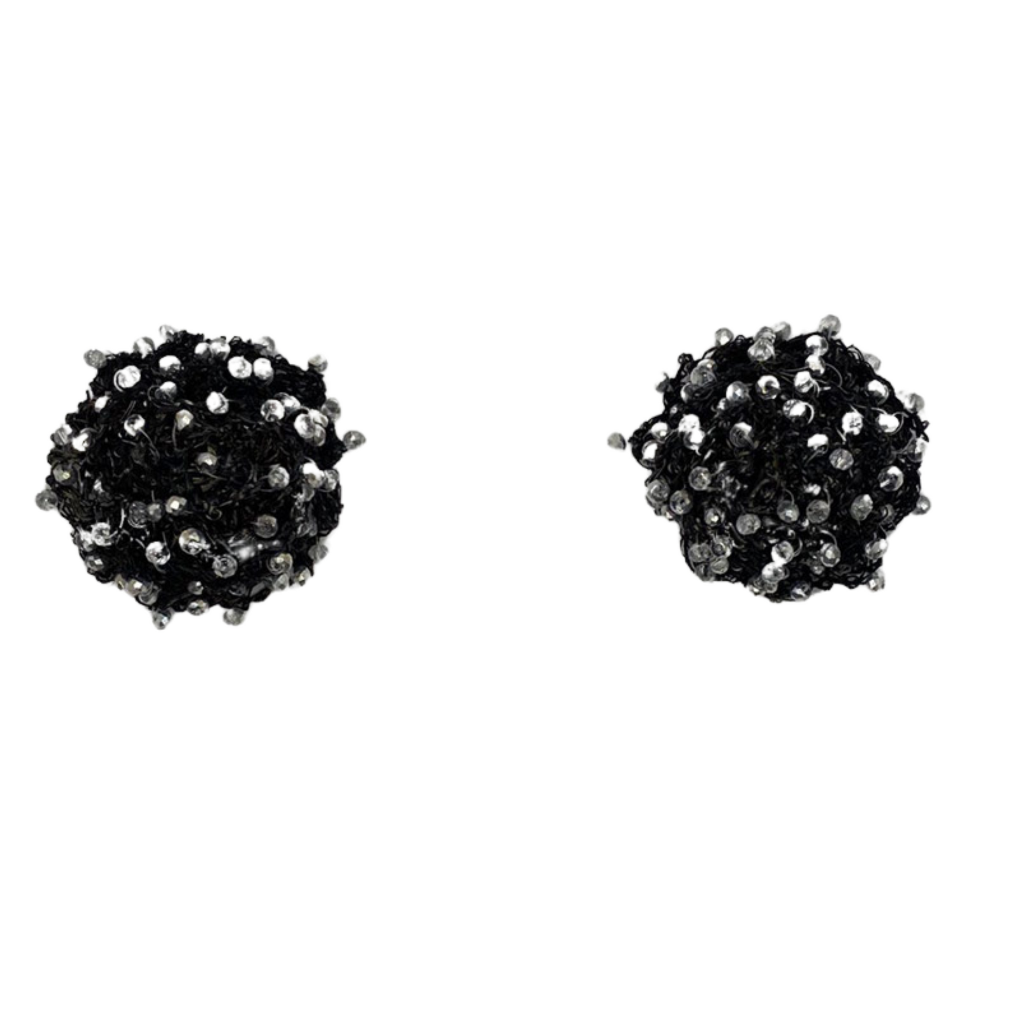 Black Flower Cluster Earrings