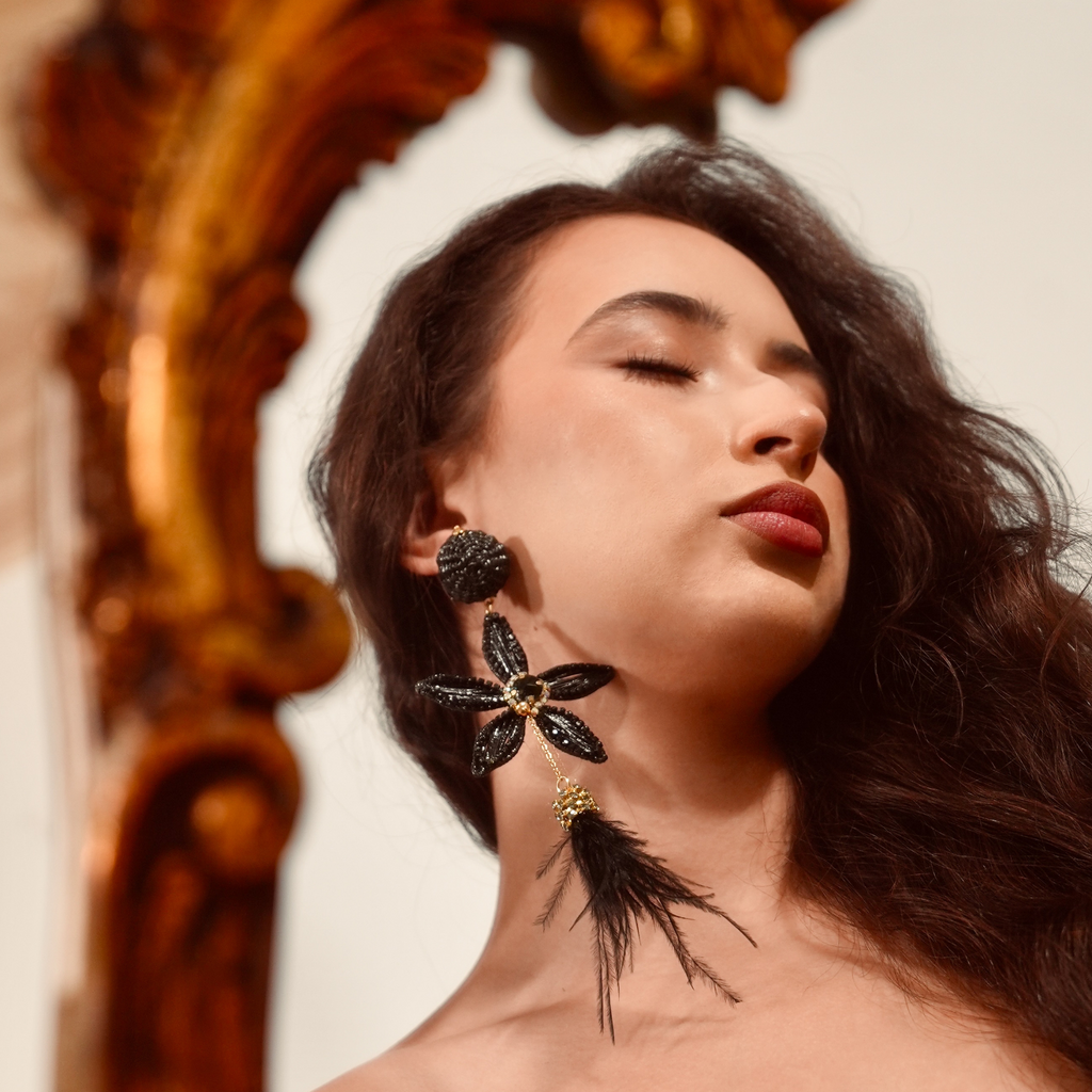 Black Star-Shaped Earrings