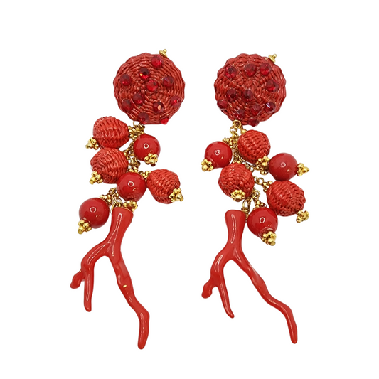 Red Coral Earrings