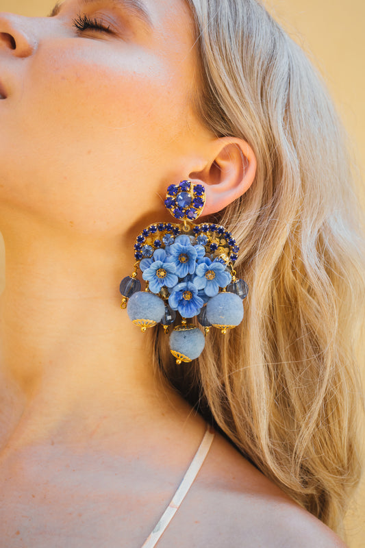 Blue Heart Earring