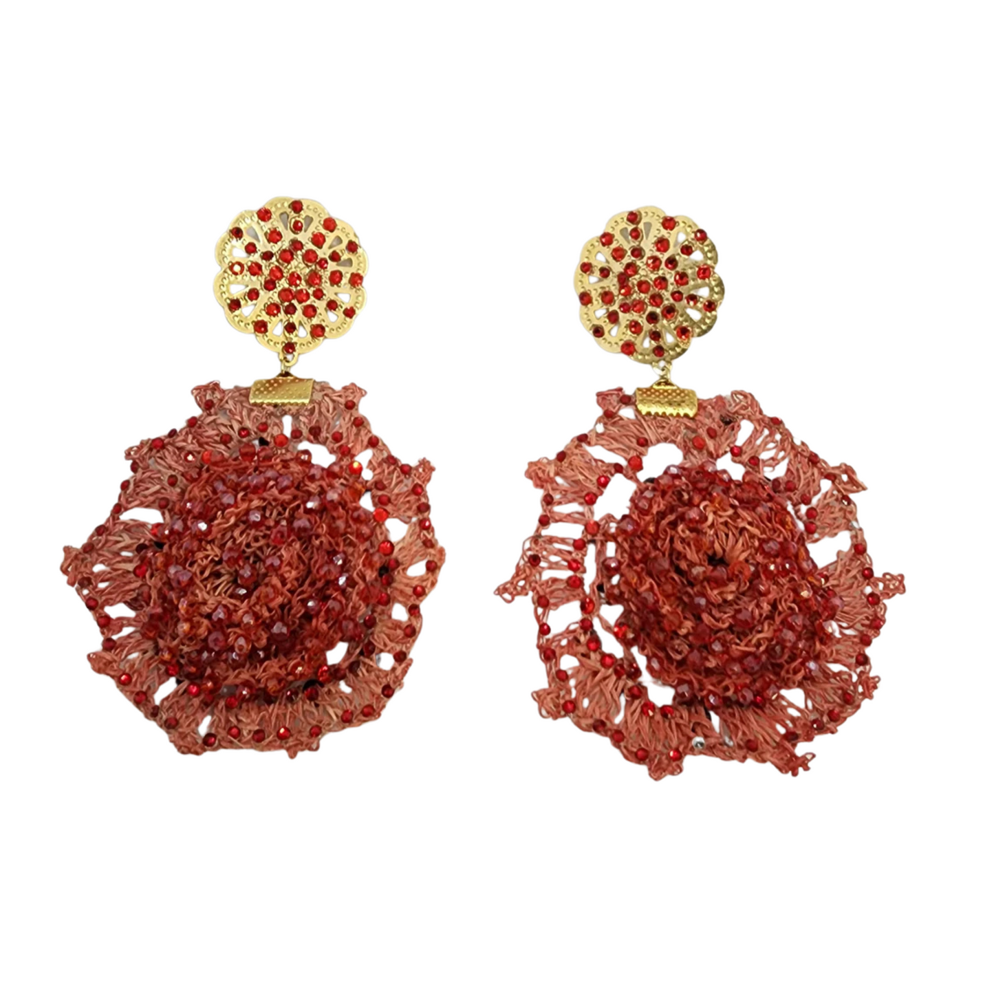 Crimson Bloom Earrings