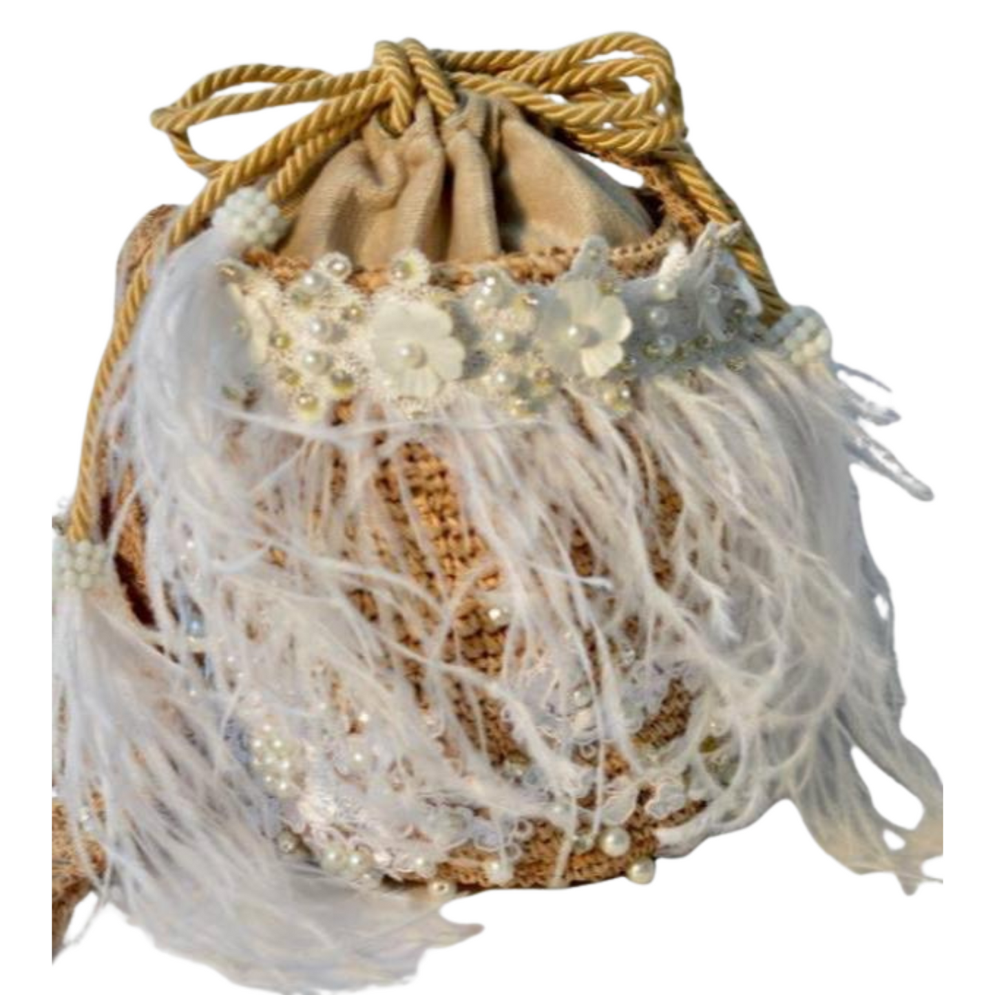 Bucket Feather Ivory Bag