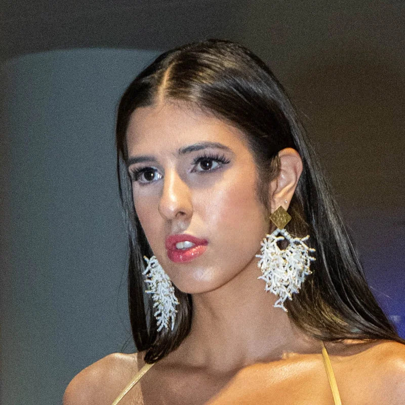 model wearing a bride earrings 