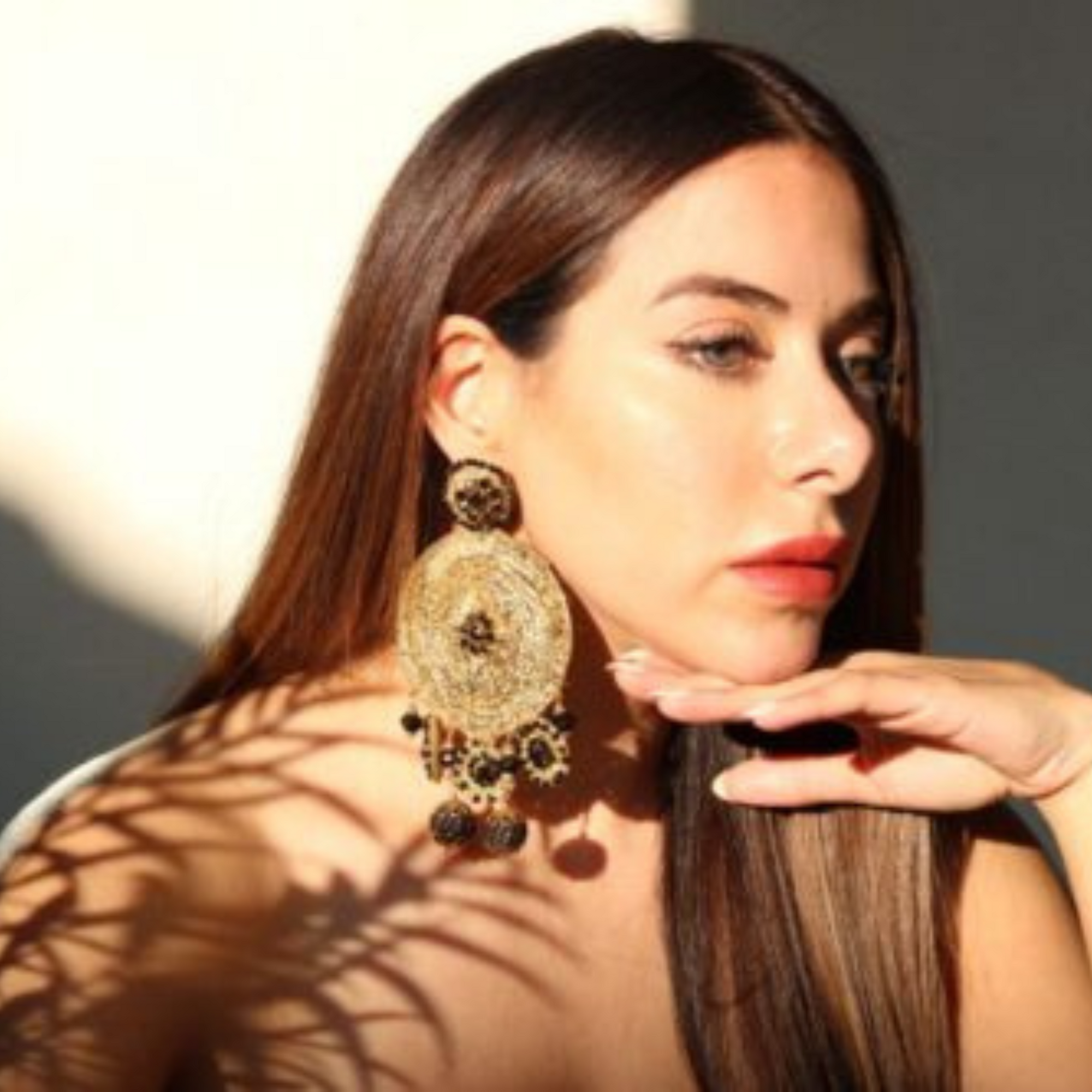 Gold Big Circle Earrings 2