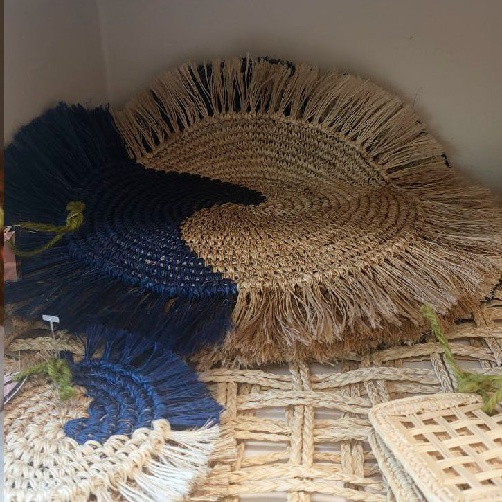 Fique Blue and Natural Coaster