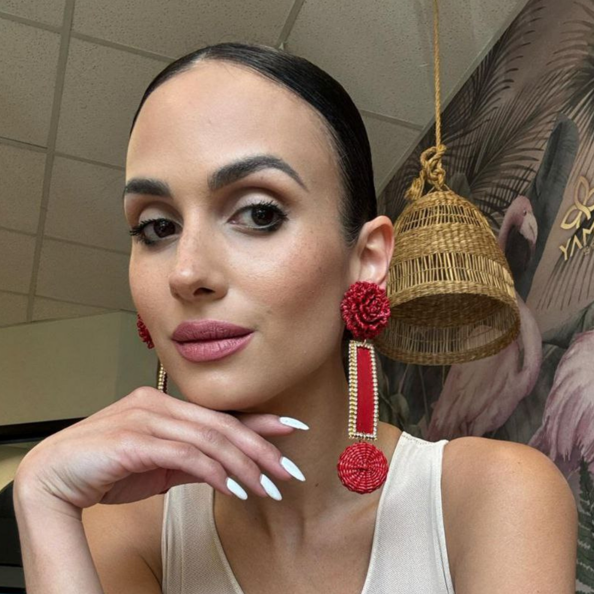 Long Red and Gold Earrings 3