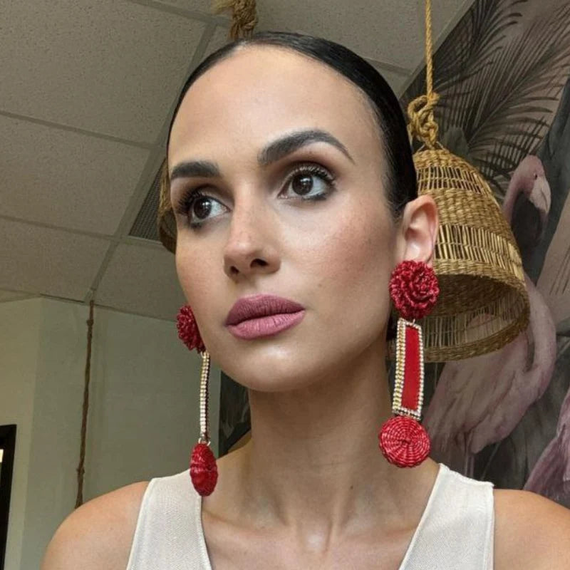 girl wearing earrings for a red carpet event