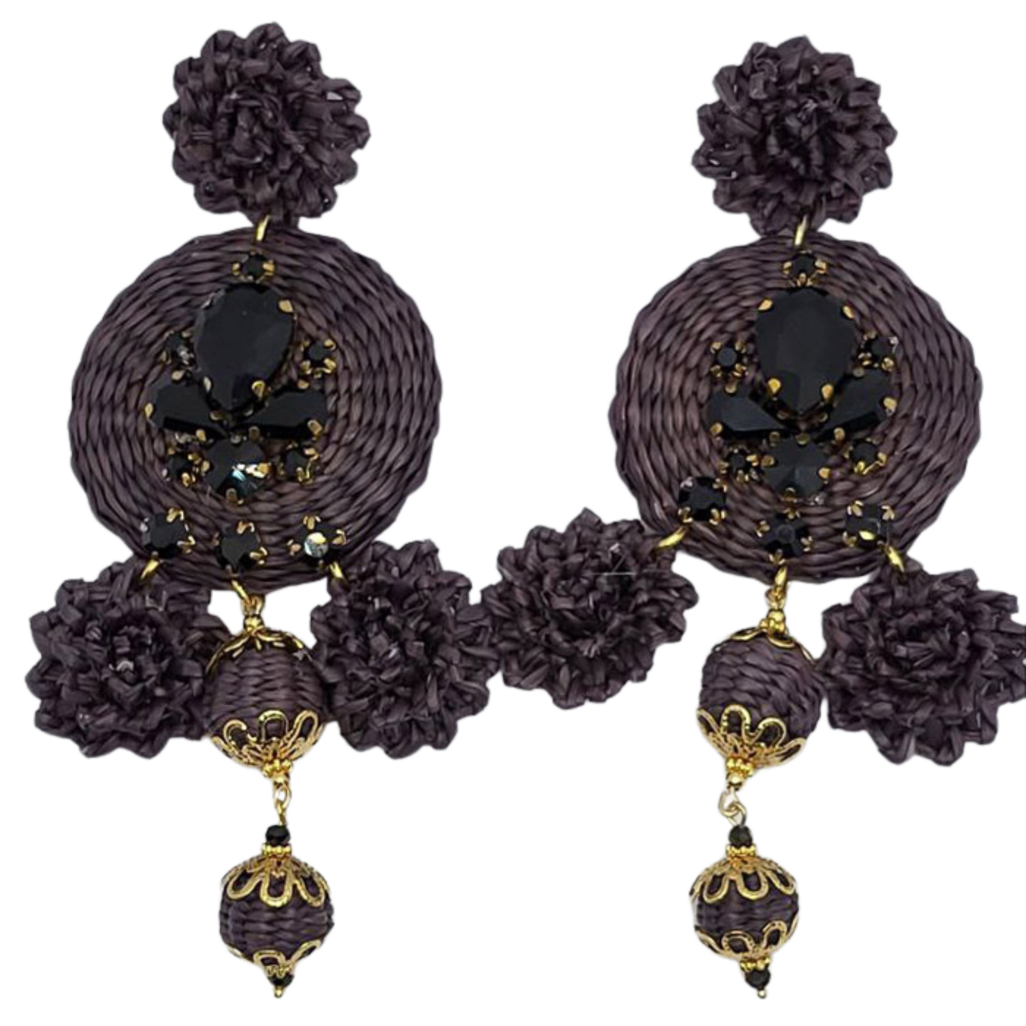 Midnight Round Earrings