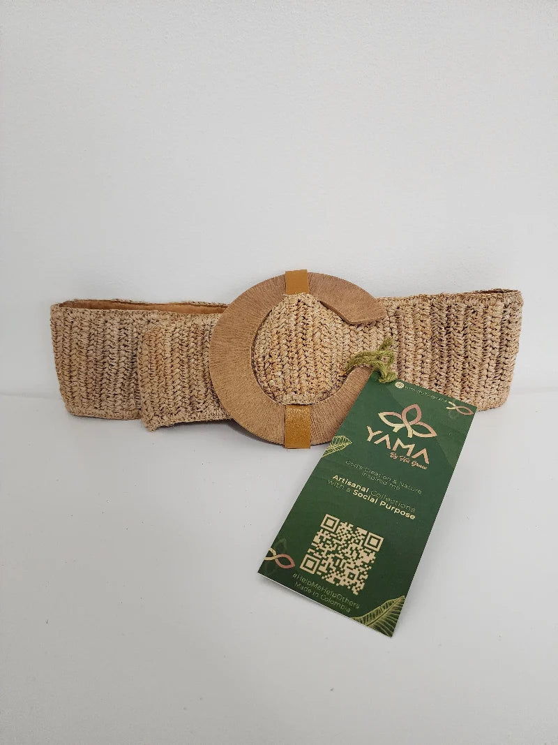 This Gourgeous Nude color Belt is handmade with Banana Tree Fiber.