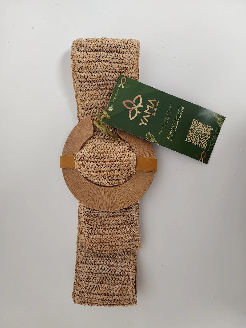 This Gourgeous Nude color Belt is handmade with Banana Tree Fiber.