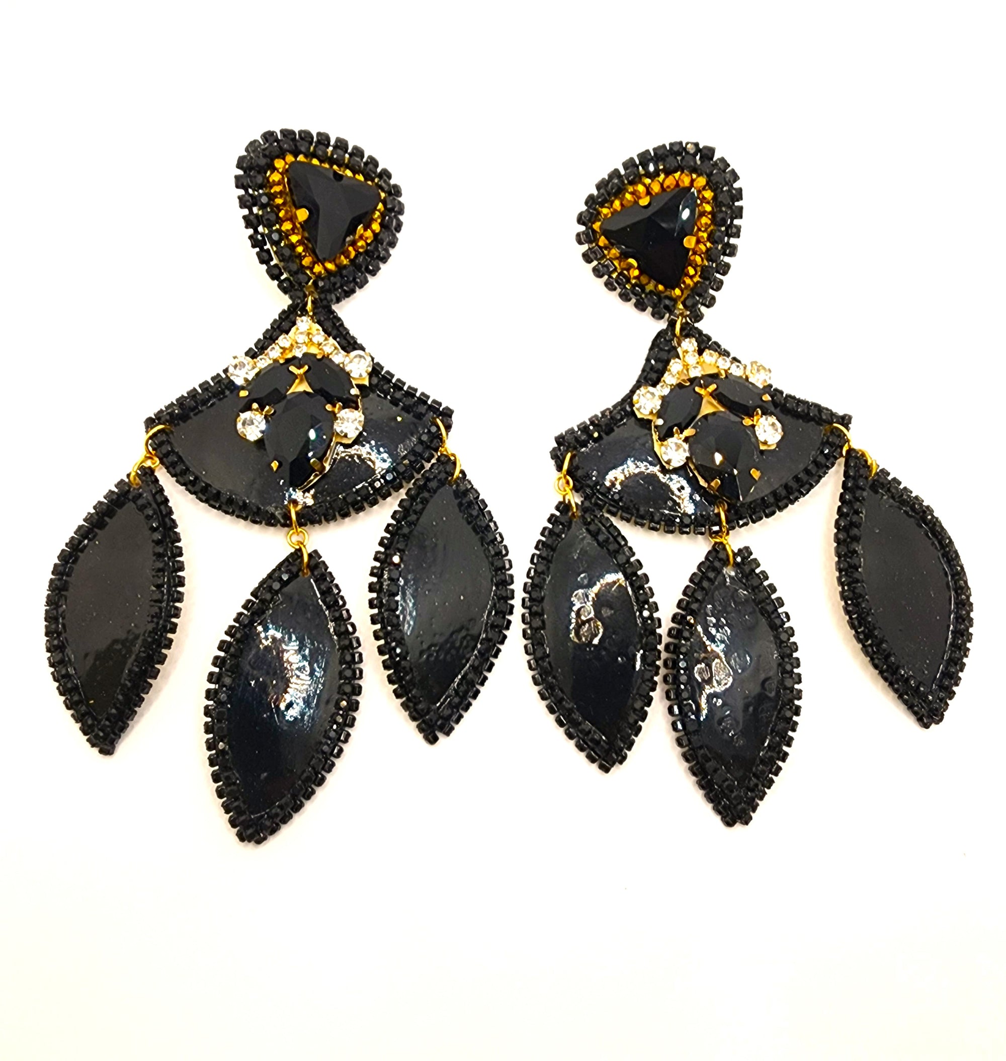 Black Totumo Stone Earrings