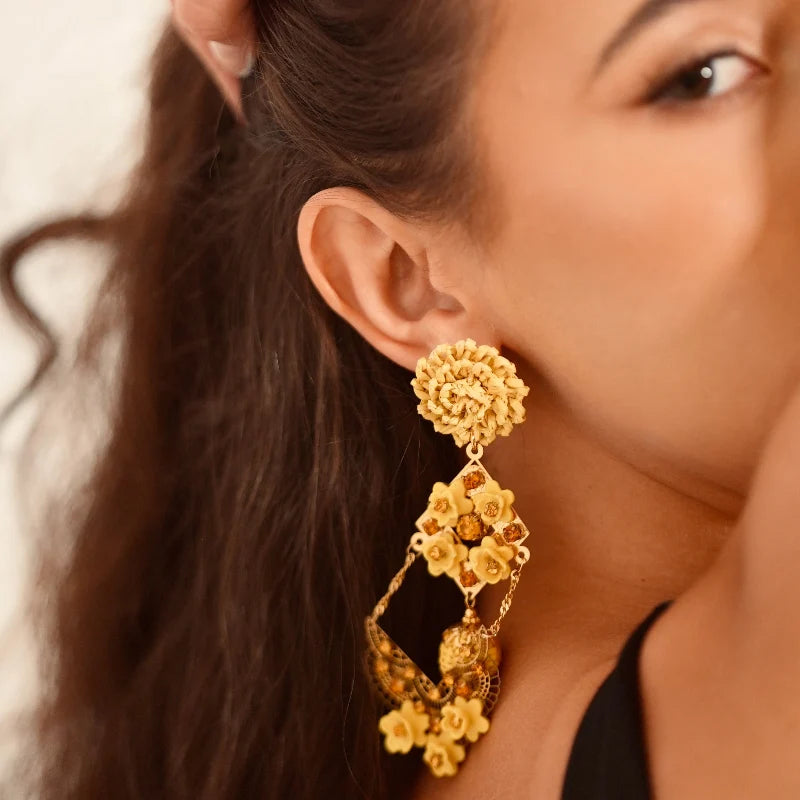Petal Cascade Hoop Earrings