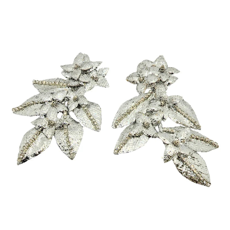 Silver Leaf Bloom Earrings