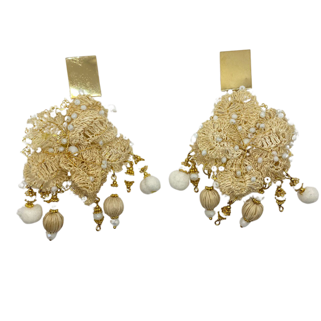 Snowflake White Flower Earrings