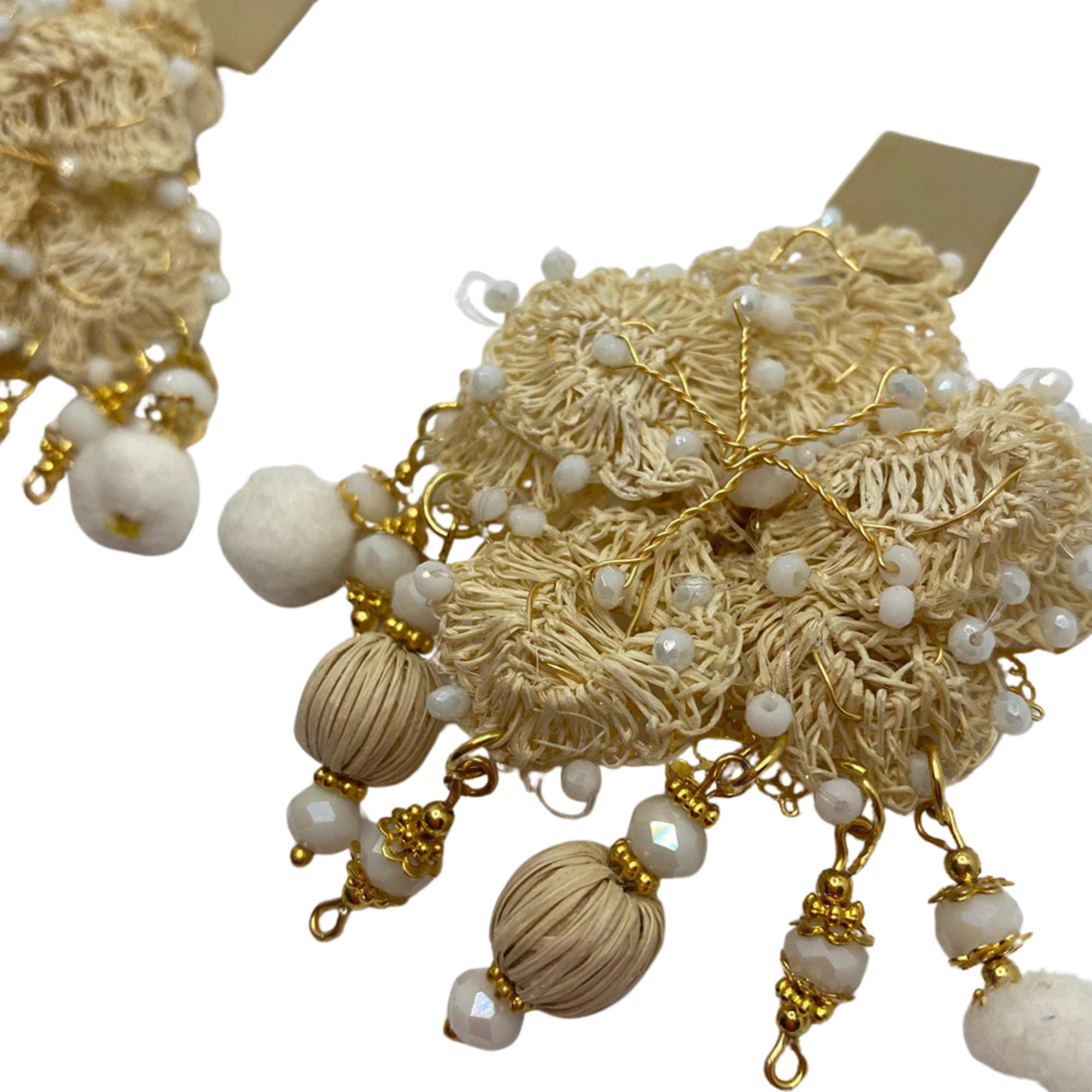 Snowflake White Flower Earrings 2
