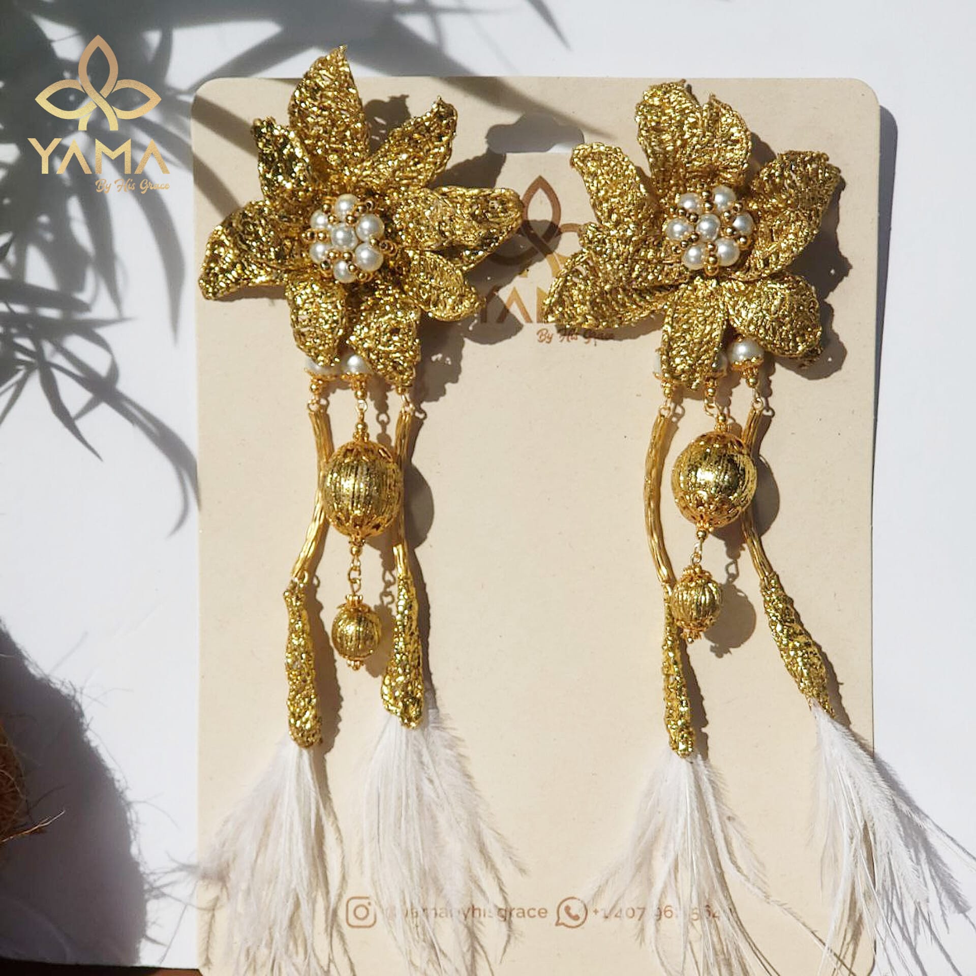 Flower Golden Big Earrings