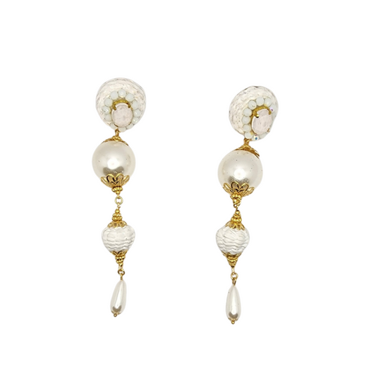 Fiber White Seed Earrings