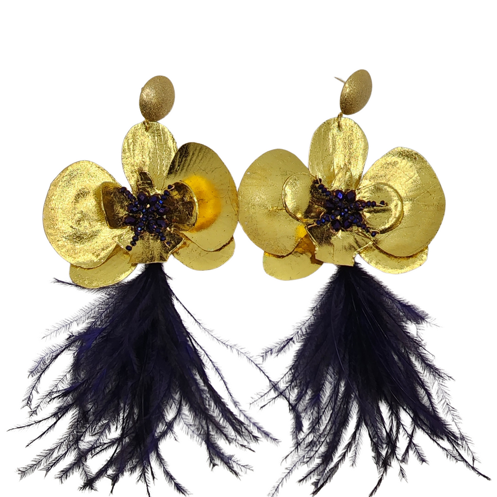 Golden Flower Purple Feather