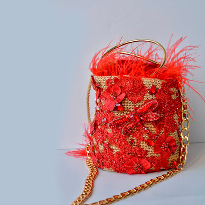 Feathers Red Bag